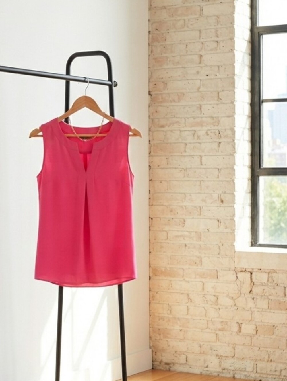kate spade Sleeveless Split-Neck Blouse - Pink